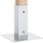 Preview: Pfostenträger Quadratisch 4Stk. Silber 46x46mm Verzinkter Stahl