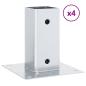 Preview: Pfostenträger Quadratisch 4Stk. Silber 61x61mm Verzinkter Stahl