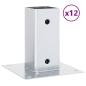 Preview: Pfostenträger Quadratisch 12 Stk. Silber 61x61mm Stahl Verzinkt