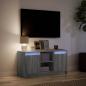 Preview: TV-Schrank mit LED-Beleuchtung Grau Sonoma 100x34x50 cm