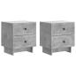 Preview: Nachttisch 2 stk. Betongrau 43 x 34,5 x 47,5 cm Holzwerkstoff