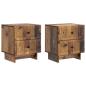 Preview: Nachttisch 2 stk. Altholz 43 x 34,5 x 47,5 cm Holzwerkstoff