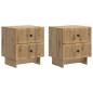 Preview: Nachttisch 2 stk. Artisan-Eiche 43 x 34,5 x 47,5 cm