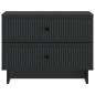 Preview: Nachttisch Schwarz 62 x 34,5 x 47,5 cm Holzwerkstoff