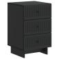 Preview: Nachttisch Schwarz 43 x 41 x 66,5 cm Holzwerkstoff
