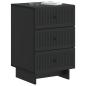 Preview: Nachttisch Schwarz 43 x 41 x 66,5 cm Holzwerkstoff