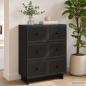 Preview: ARDEBO.de - Schubladenschrank 66 x 34,5 x 90 cm Holzwerkstoff Schwarz