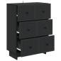 Preview: Schubladenschrank 66 x 34,5 x 90 cm Holzwerkstoff Schwarz
