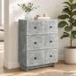 Preview: ARDEBO.de - Schubladenschrank 66 x 34,5 x 90 cm Holzwerkstoff Betongrau