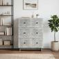 Preview: Schubladenschrank 66 x 34,5 x 90 cm Holzwerkstoff Betongrau