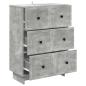 Preview: Schubladenschrank 66 x 34,5 x 90 cm Holzwerkstoff Betongrau