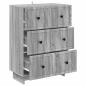Preview: Schubladenschrank 66 x 34,5 x 90 cm Holzwerkstoff Sonoma-Grau