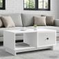 Preview: ARDEBO.de - Couchtisch Hochglanz Weiß 90 x 50 x 40 cm Holzwerkstoff