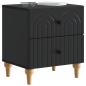 Preview: Nachttisch 2 stk. Schwarz 43 x 34,5 x 48 cm Holzwerkstoff