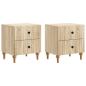 Preview: Nachttisch 2 stk. Sonoma-Eiche 43 x 34,5 x 48 cm Holzwerkstoff