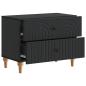 Preview: Nachttisch Schwarz 62 x 34,5 x 48 cm Holzwerkstoff