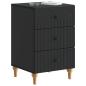Preview: Nachttisch Schwarz 43x 41 x 66,5 cm Holzwerkstoff
