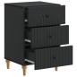 Preview: Nachttisch Schwarz 43x 41 x 66,5 cm Holzwerkstoff
