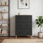 Preview: ARDEBO.de - Schubladenschrank Schwarz 66 x 34,5 x 90 cm Holzwerkstoff
