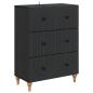Preview: Schubladenschrank Schwarz 66 x 34,5 x 90 cm Holzwerkstoff