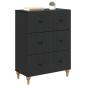 Preview: Schubladenschrank Schwarz 66 x 34,5 x 90 cm Holzwerkstoff