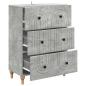Preview: Schubladenschrank Betongrau 66 x 34,5 x 90 cm Holzwerkstoff
