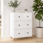 Preview: ARDEBO.de - Schubladenschrank Hochglanz Weiß 66 x 34,5 x 90 cm