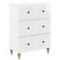 Preview: Schubladenschrank Hochglanz Weiß 66 x 34,5 x 90 cm