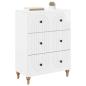 Preview: Schubladenschrank Hochglanz Weiß 66 x 34,5 x 90 cm