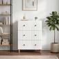 Preview: Schubladenschrank Hochglanz Weiß 66 x 34,5 x 90 cm