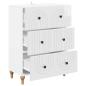 Preview: Schubladenschrank Hochglanz Weiß 66 x 34,5 x 90 cm