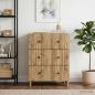 Preview: ARDEBO.de - Schubladenschrank 66 x 34,5 x 90 cm Holzwerkstoff Artisan-Eiche