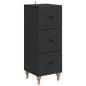 Preview: Schubladenschrank 33 x 34,5 x 90 cm Holzwerkstoff Schwarz