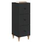 Preview: Schubladenschrank 33 x 34,5 x 90 cm Holzwerkstoff Schwarz