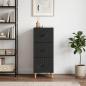 Preview: Schubladenschrank 33 x 34,5 x 90 cm Holzwerkstoff Schwarz