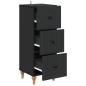 Preview: Schubladenschrank 33 x 34,5 x 90 cm Holzwerkstoff Schwarz