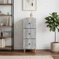 Preview: Schubladenschrank 33 x 34,5 x 90 cm Holzwerkstoff Sonoma-Grau