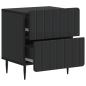 Preview: Nachttisch Schwarz 43 x 34,5 x 49,5 cm Holzwerkstoff