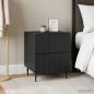 Preview: ARDEBO.de - Nachttisch 2 Stk. Schwarz 43 x 34,5 x 49,5 cm Holzwerkstoff
