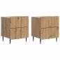 Preview: Nachttisch 2 stk. Artisan-Eiche 43 x 34,5 x 49,5 cm