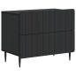 Preview: Nachttisch Schwarz 62 x 34,5 x 49,5 cm Holzwerkstoff