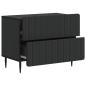 Preview: Nachttisch Schwarz 62 x 34,5 x 49,5 cm Holzwerkstoff