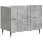 Preview: Nachttisch Betongrau 62 x 34,5 x 49,5 cm Holzwerkstoff