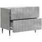 Preview: Nachttisch Betongrau 62 x 34,5 x 49,5 cm Holzwerkstoff
