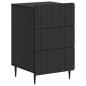 Preview: Nachttisch mit Schubladen Schwarz 43 x 41 x 68 cm Holzwerkstoff