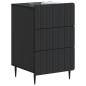 Preview: Nachttisch mit Schubladen Schwarz 43 x 41 x 68 cm Holzwerkstoff
