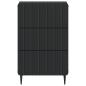 Preview: Nachttisch mit Schubladen Schwarz 43 x 41 x 68 cm Holzwerkstoff