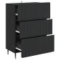 Preview: Schubladenschrank 66 x 34,5 x 92 cm Holzwerkstoff Schwarz