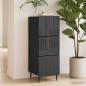 Preview: Schubladenschrank 33 x 34,5 x 92 cm Holzwerkstoff Schwarz