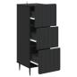 Preview: Schubladenschrank 33 x 34,5 x 92 cm Holzwerkstoff Schwarz